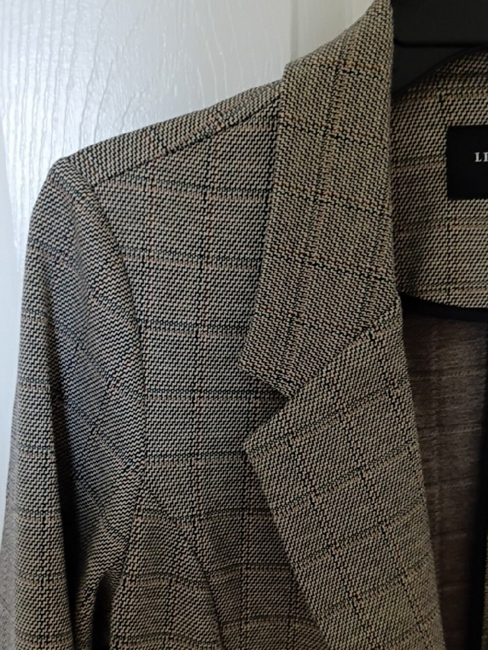 Liverpool Brown Plaid Single-Button Blazer, L - Picture 4 of 9